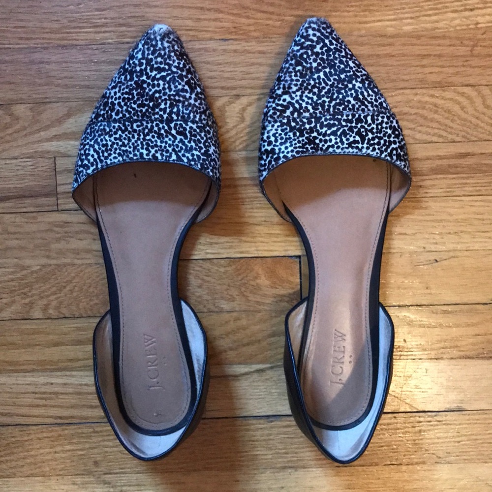 Jcrew size 10 d’orsay calf hair flats